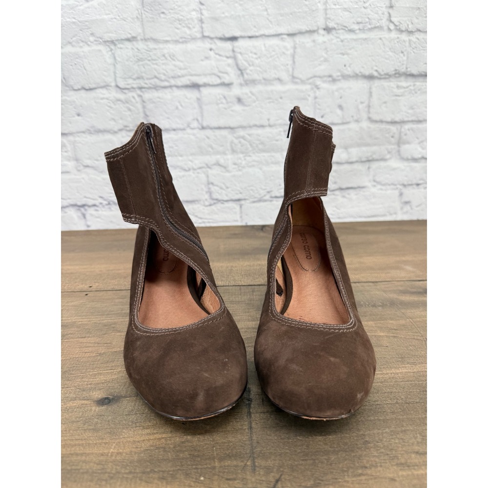 Corso Como Brown Suede Mary Jane Ankle Boots Heels 9.5 Boho Vintage Academia - Picture 3 of 13